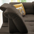 ECKSOFA in Chenille Dunkelbraun  240/308 cm  - Dunkelbraun/Schwarz, Design, Textil/Metall (240/308cm) - Xora