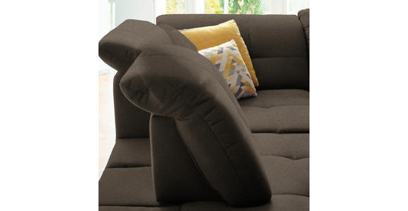 ECKSOFA in Chenille Dunkelbraun 240/308 cm - Dunkelbraun/Schwarz, Design, Textil/Metall (240/308cm) - Xora