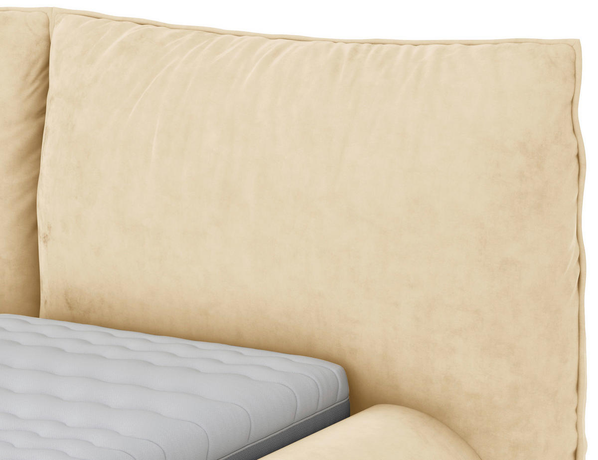 POLSTERBETT 180/200 cm,  in Beige,  - Beige/Schwarz, Design, Textil/Metall (180/200cm) - Belluti