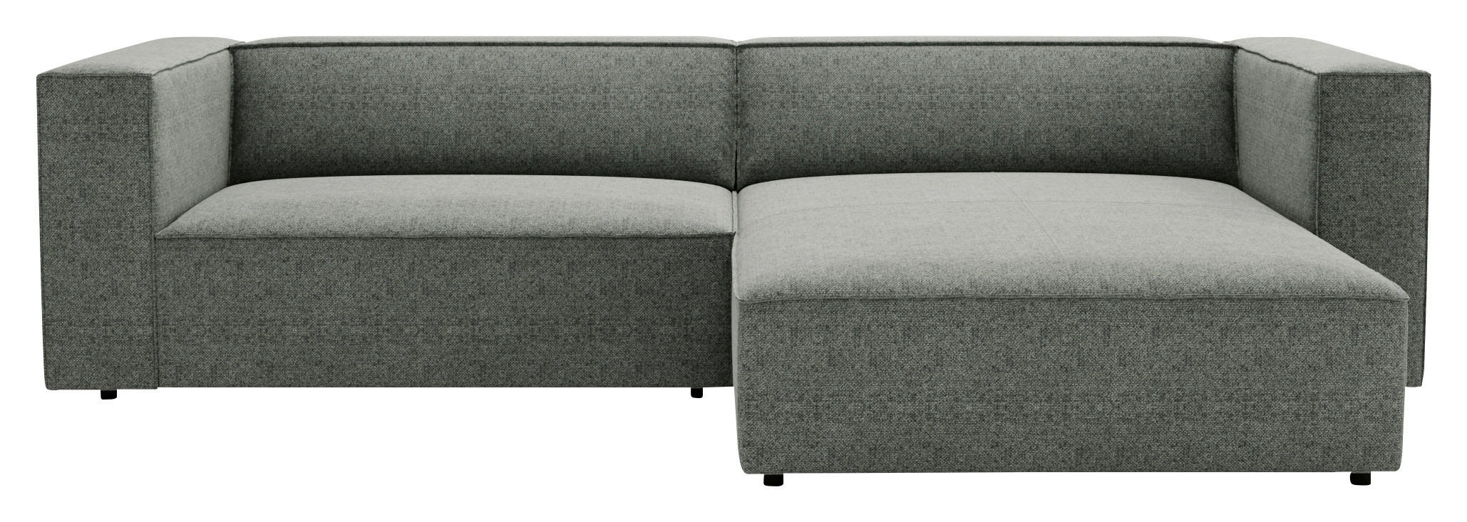 ECKSOFA Grau Flachgewebe  - Schwarz/Grau, Design, Kunststoff/Textil (278/174cm) - Livetastic
