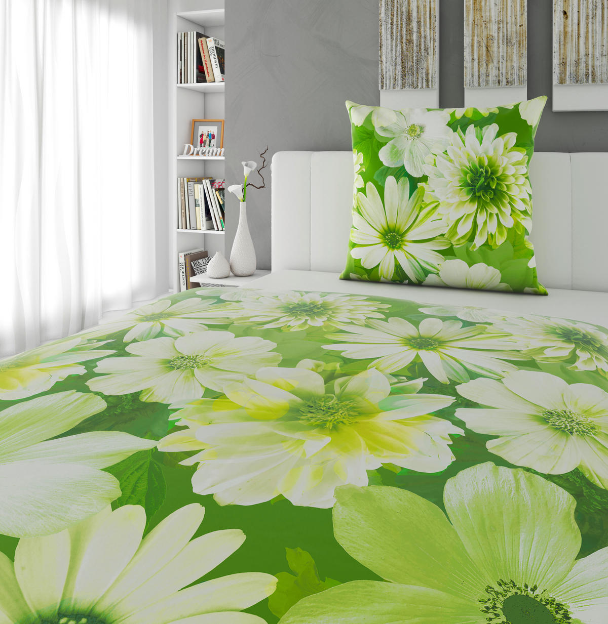 WENDEBETTWÄSCHE 135/200 cm  - Grün, Textil (135/200cm) - Bio:Vio