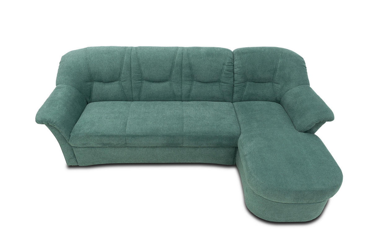 ECKSOFA Petrol Mikrofaser  - Petrol/Schwarz, KONVENTIONELL, Kunststoff/Textil (232/146cm) - MID.YOU