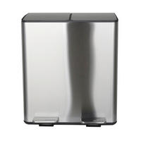 TRETEIMER 40 L  - Silberfarben/Schwarz, Basics, Kunststoff/Metall (45/30/51cm) - Spirella