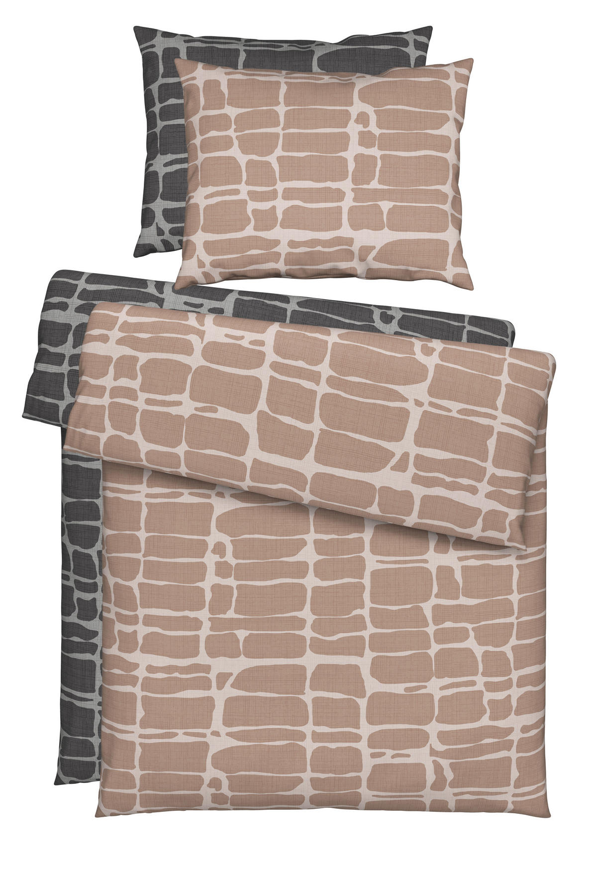 POSTEĽNÁ BIELIZEŇ, renforcé, taupe, 140/200 cm - taupe, Konventionell, textil (140/200cm) - Esposa
