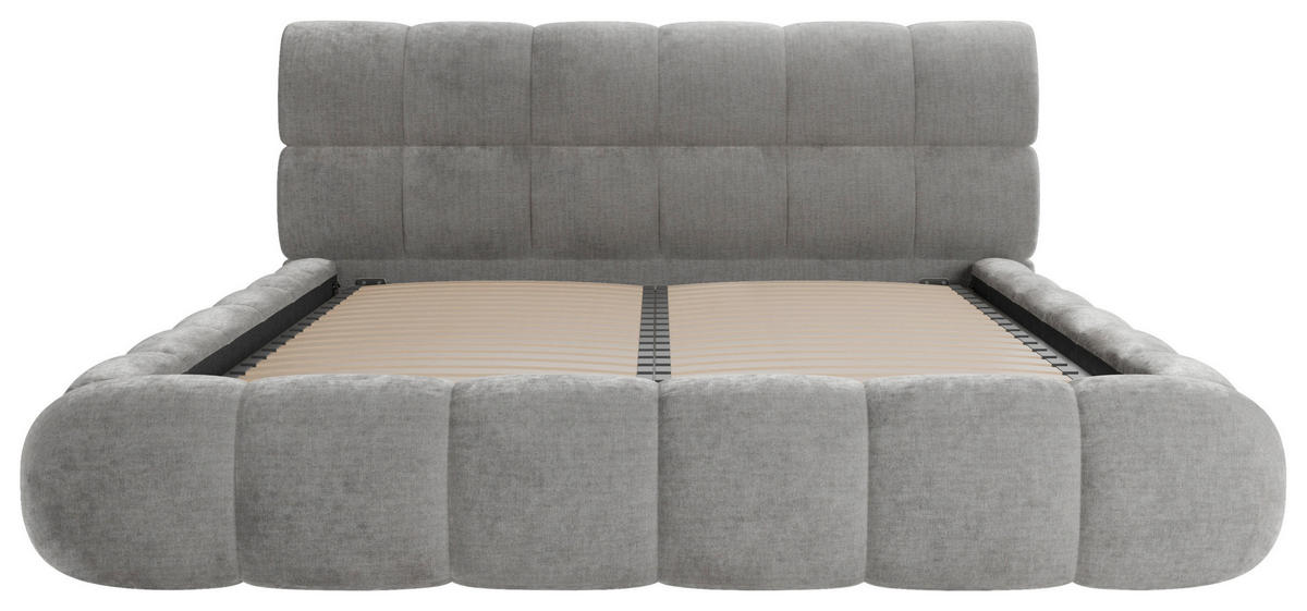 POLSTERBETT 180/200 cm,  in Taupe, Lattenrost, Bettkasten,  - Taupe/Schwarz, Design, Holz/Textil (180/200cm) - Chameo
