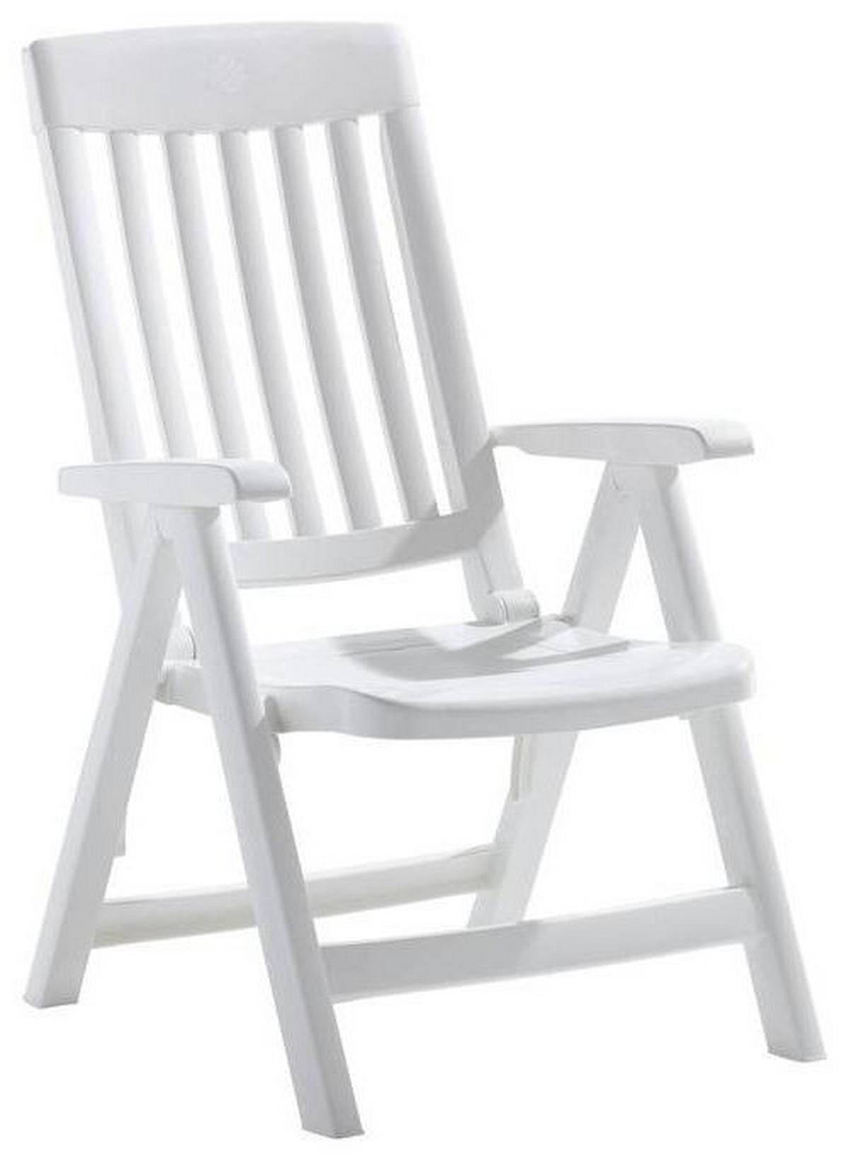 GARTENKLAPPSESSEL-SET Weiß  - Weiß, KONVENTIONELL, Kunststoff (46,5/111/50cm) - Sieger