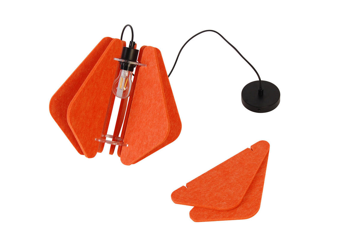HÄNGELEUCHTE 38/133 cm   - Rot, Trend, Kunststoff/Textil (38/133cm) - Novel