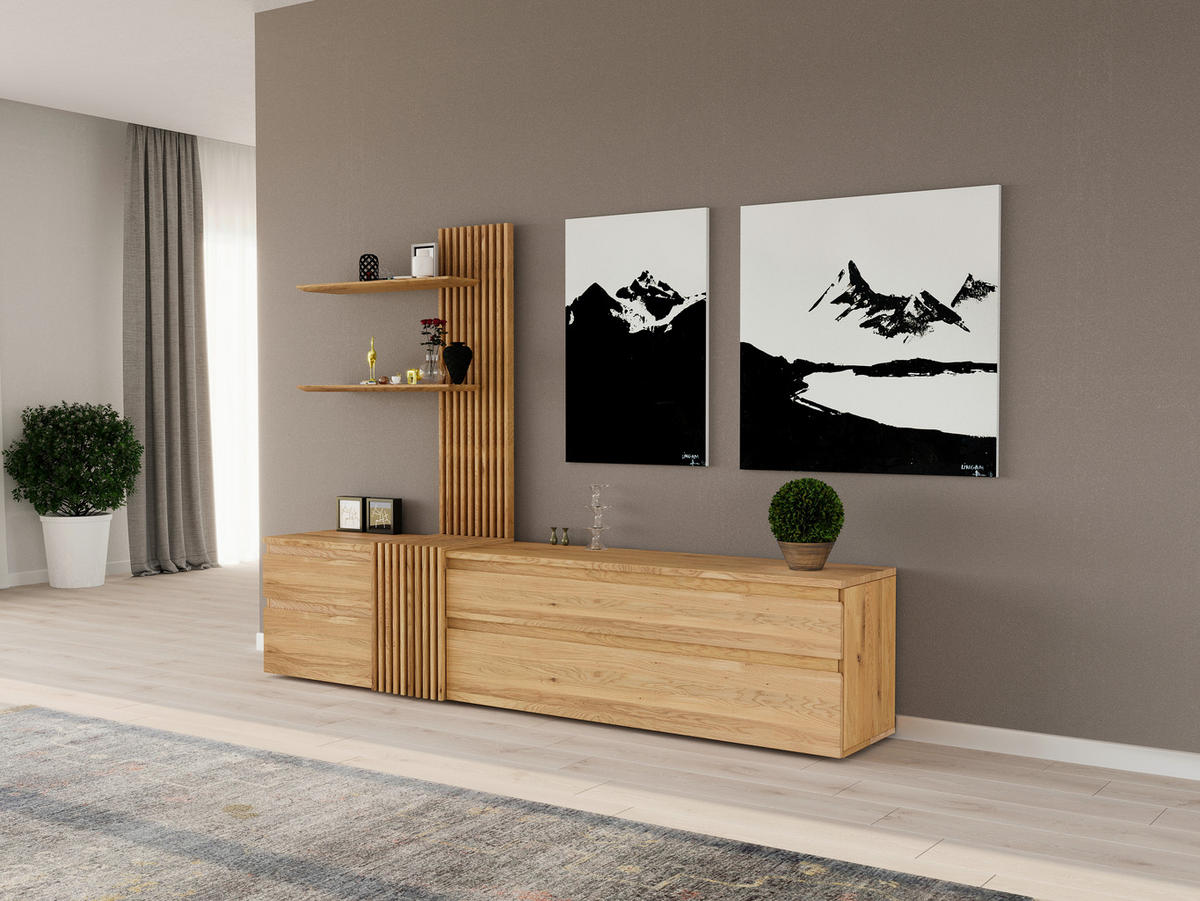 VÄGGPANEL ekfärgad   - ekfärgad, Natur, trä (80/120/20cm) - Linea Natura