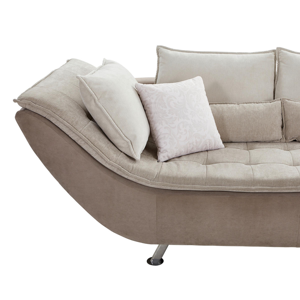 HÖRNSOFFA i vävt tyg taupe, beige  - beige/sandfärgad, Design, metall/textil (300/220cm) - Livetastic