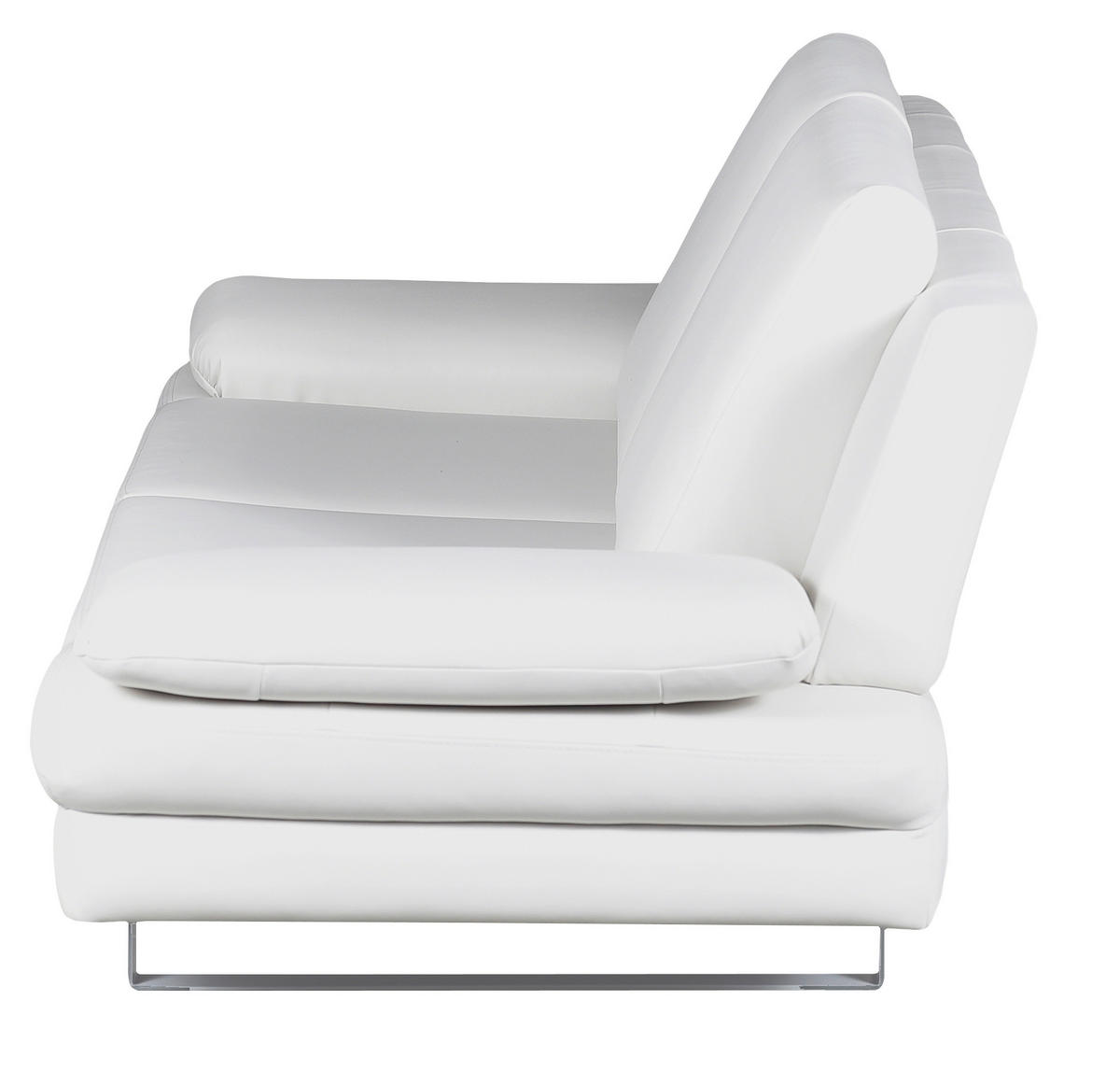 2-SITZER-SOFA Lederlook Weiß  - Weiß/Grau, Design, Textil/Metall (198/78/88cm) - MID.YOU