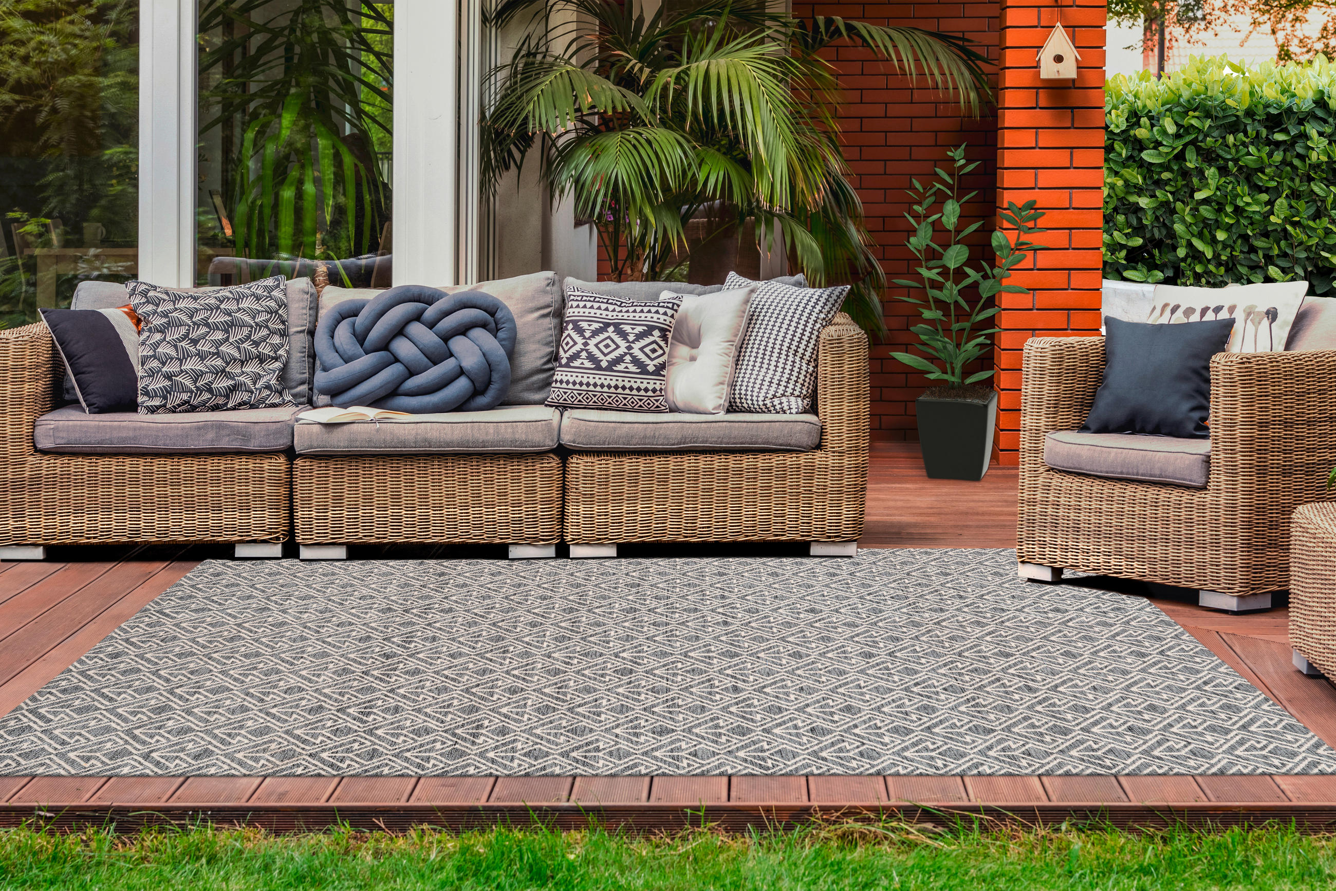 OUTDOORTEPPICH 200/290 cm Yoga Creme, Grau  - Creme/Grau, Trend, Kunststoff/Textil (200/290cm) - Kayoom
