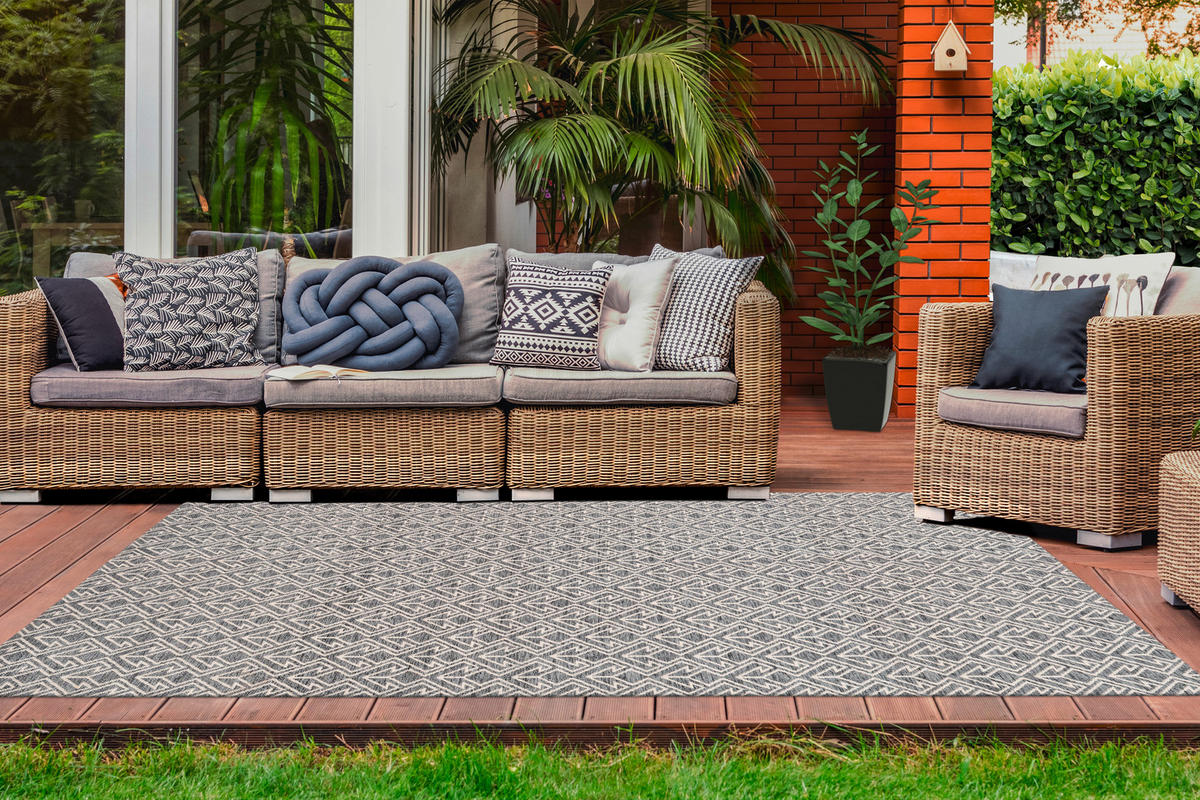 OUTDOORTEPPICH 200/290 cm Yoga Creme, Grau  - Creme/Grau, Trend, Kunststoff/Textil (200/290cm) - Kayoom