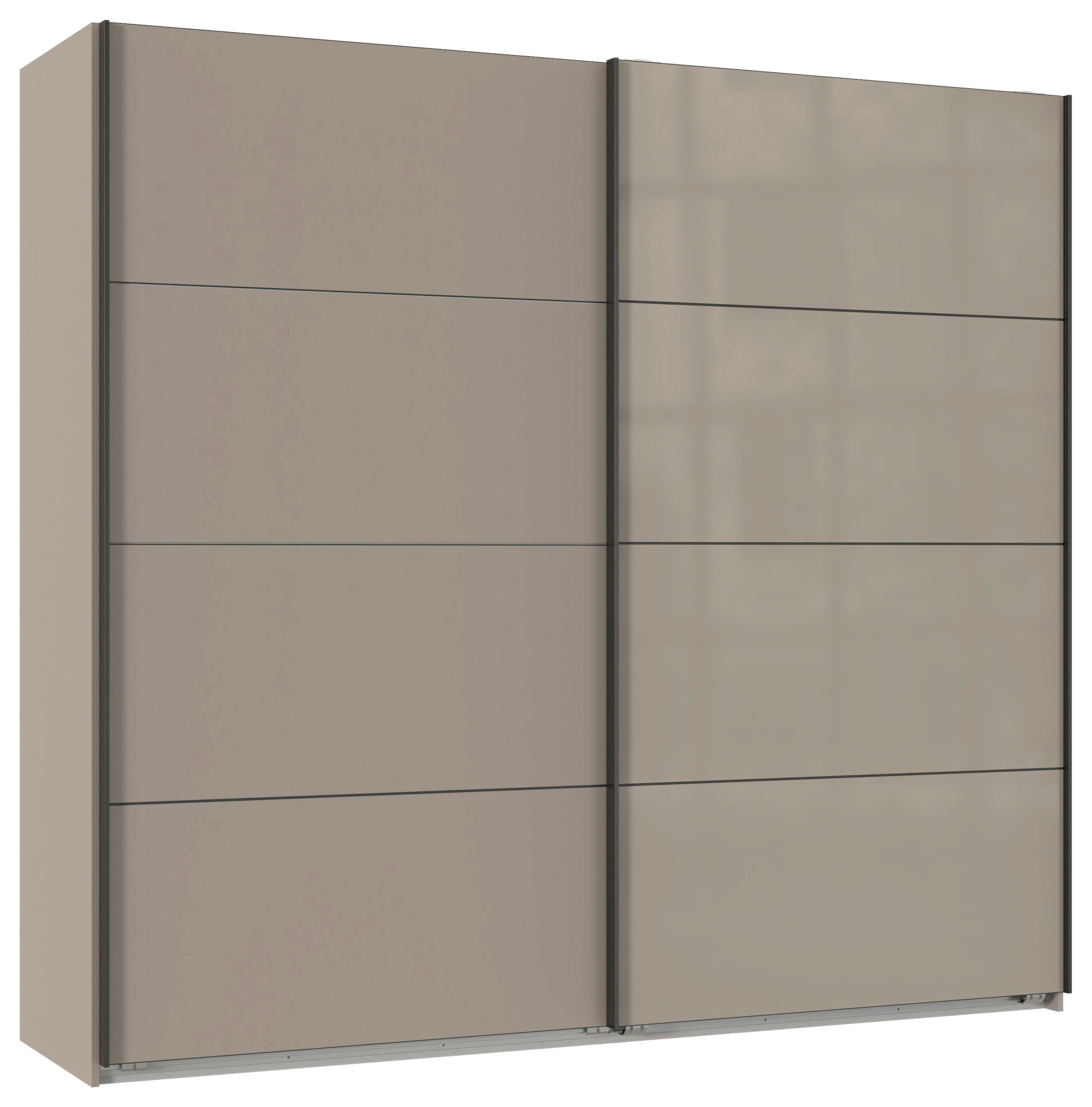 GARDEROB MED SKJUTDÖRRAR 225/208/65 cm 2-dörrar - sahara/grafitfärgad, Design, metall/trämaterial (225/208/65cm) - Carryhome