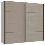 SCHWEBETÜRENSCHRANK  in Graphitfarben, Sahara  - Schwarz/Graphitfarben, Design, Glas/Holzwerkstoff (225/208/65cm) - Carryhome
