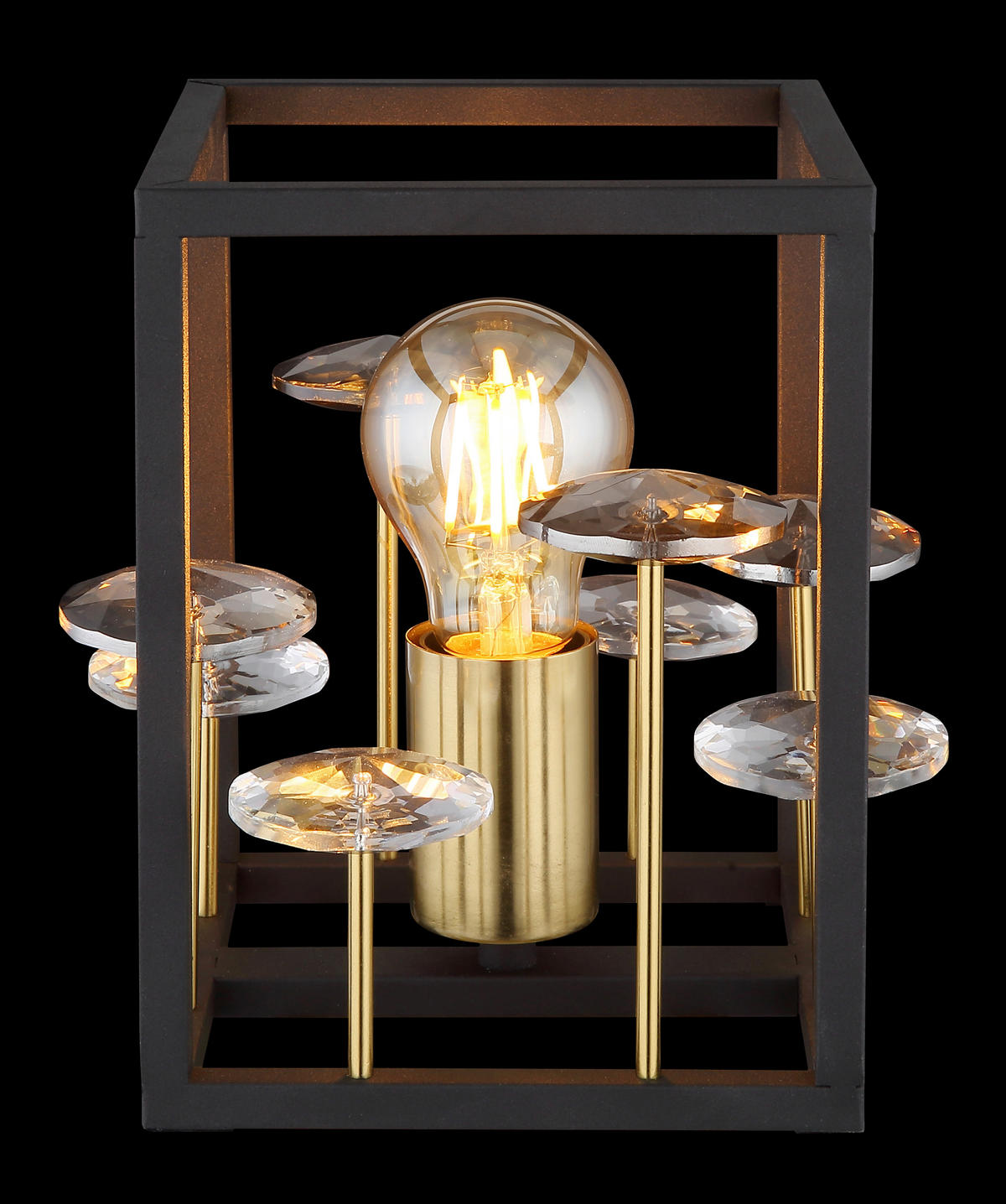 STOLNÍ LAMPA, E27, 15/15/20 cm - šedá/černá, Basics, kov/plast (15/15/20cm) - Globo