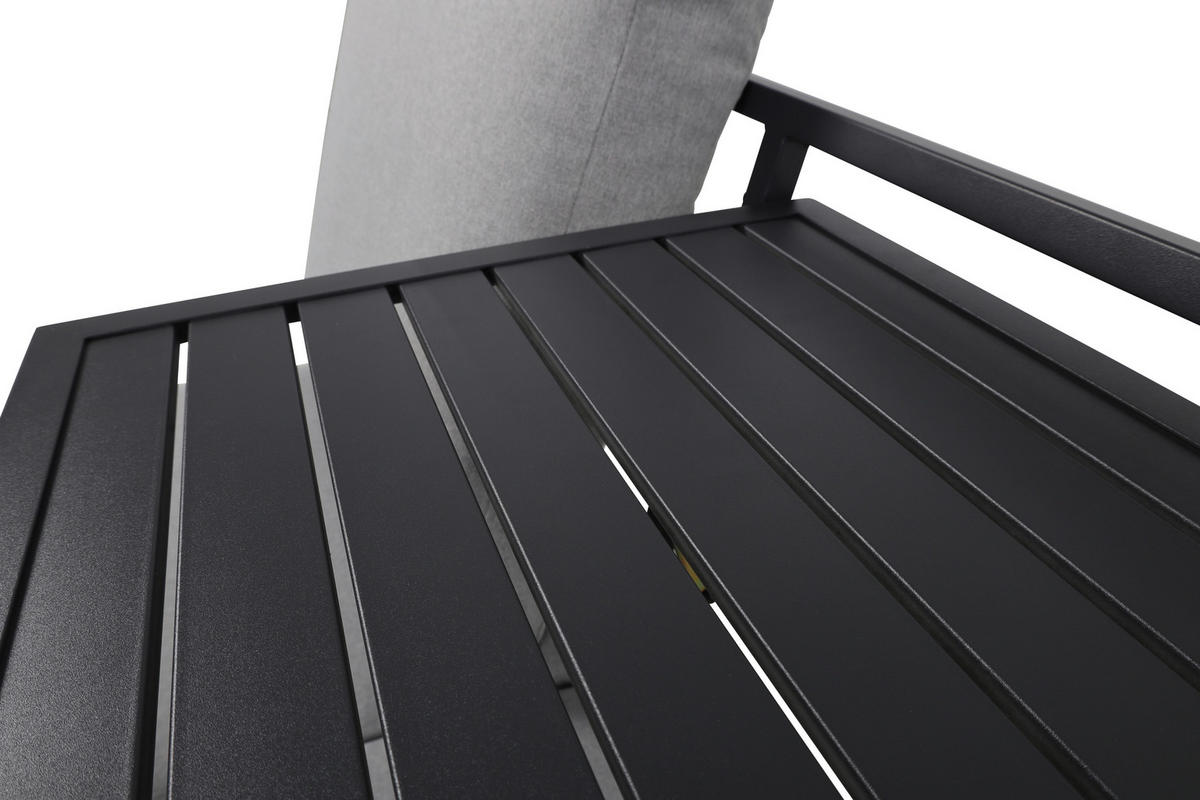 GARTENSET Webstoff Eisen  - Grau, Design, Textil/Metall (165/77/84cm) - Ambia Garden