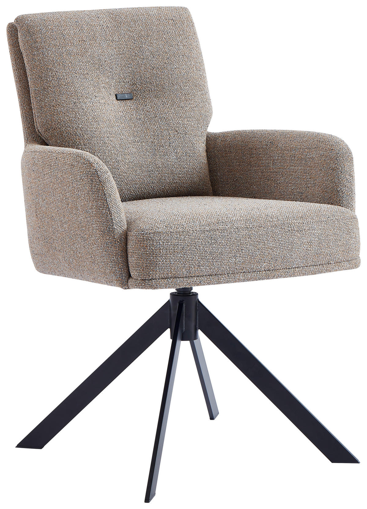 Scaun Cu Brațe din metal, textil, galben, gri, negru - galben/negru, Design, metal/textil (60,5/88/67cm) - Novel