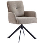 ARMLEHNSTUHL  Stoffauswahl, Typenauswahl, Sitzfläche 360° drehbar, Gestellauswahl, automatische Rückholfunktion Webstoff  - Gelb/Schwarz, Design, Textil/Metall (60,5/88/67cm) - Novel