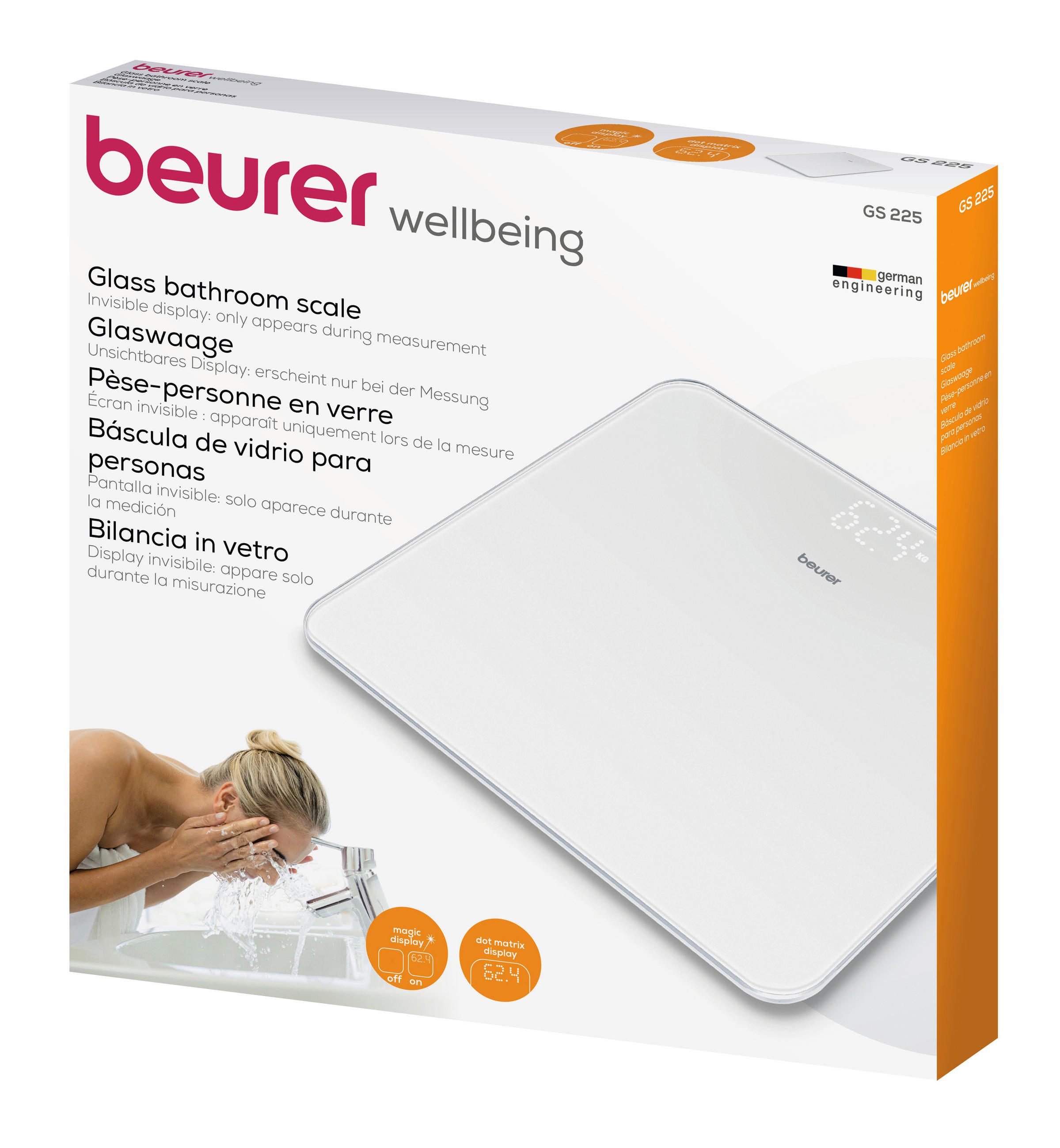 PERSONENWAAGE - Weiss, Basics, Glas (31.5/3.5/32.5cm) - Beurer