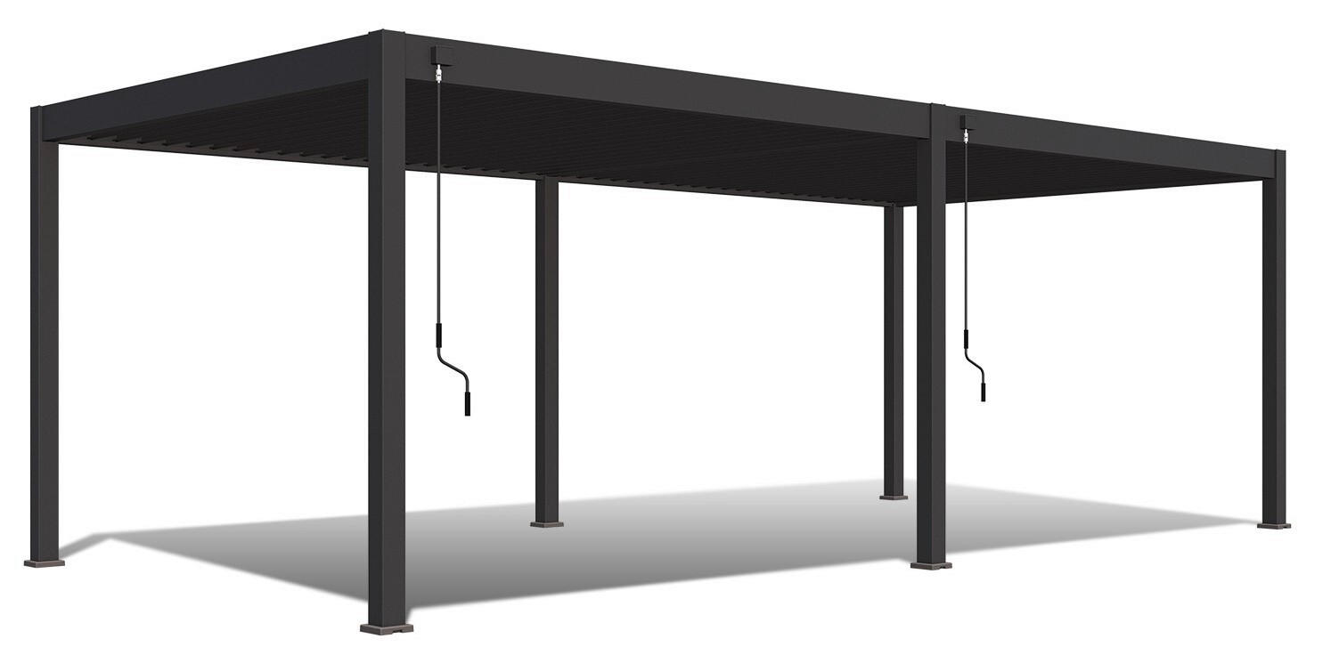 PERGOLA 720/255/360 cm Aluminium  - Anthrazit, Basics, Metall (720/255/360cm) - Gardenson