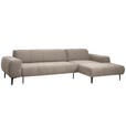 ECKSOFA in Chenille Beige  311/167 cm  - Beige/Schwarz, Design, Textil/Metall (311/167cm) - Xora