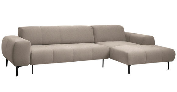ECKSOFA in Chenille Beige 311/167 cm - Beige/Schwarz, Design, Textil/Metall (311/167cm) - Xora