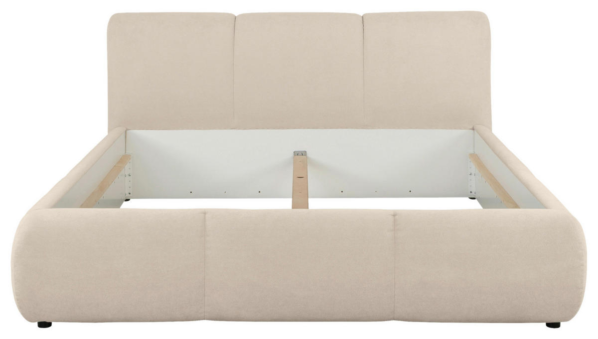 POLSTERBETT Lattenrost 180/200 cm  in Beige  - Beige/Schwarz, KONVENTIONELL, Kunststoff/Textil (180/200cm) - Boxxx