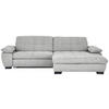 ECKSOFA in Webstoff Platinfarben  - Platinfarben/Schwarz, Design, Textil/Metall (265/180cm) - Carryhome