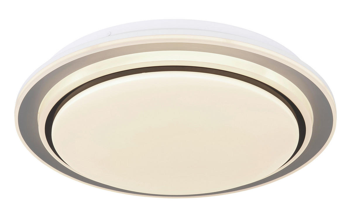 DECKENLEUCHTE 24 W  40/7 cm    - Weiss/Opal, Trend, Kunststoff/Metall (40/7cm) - Globo