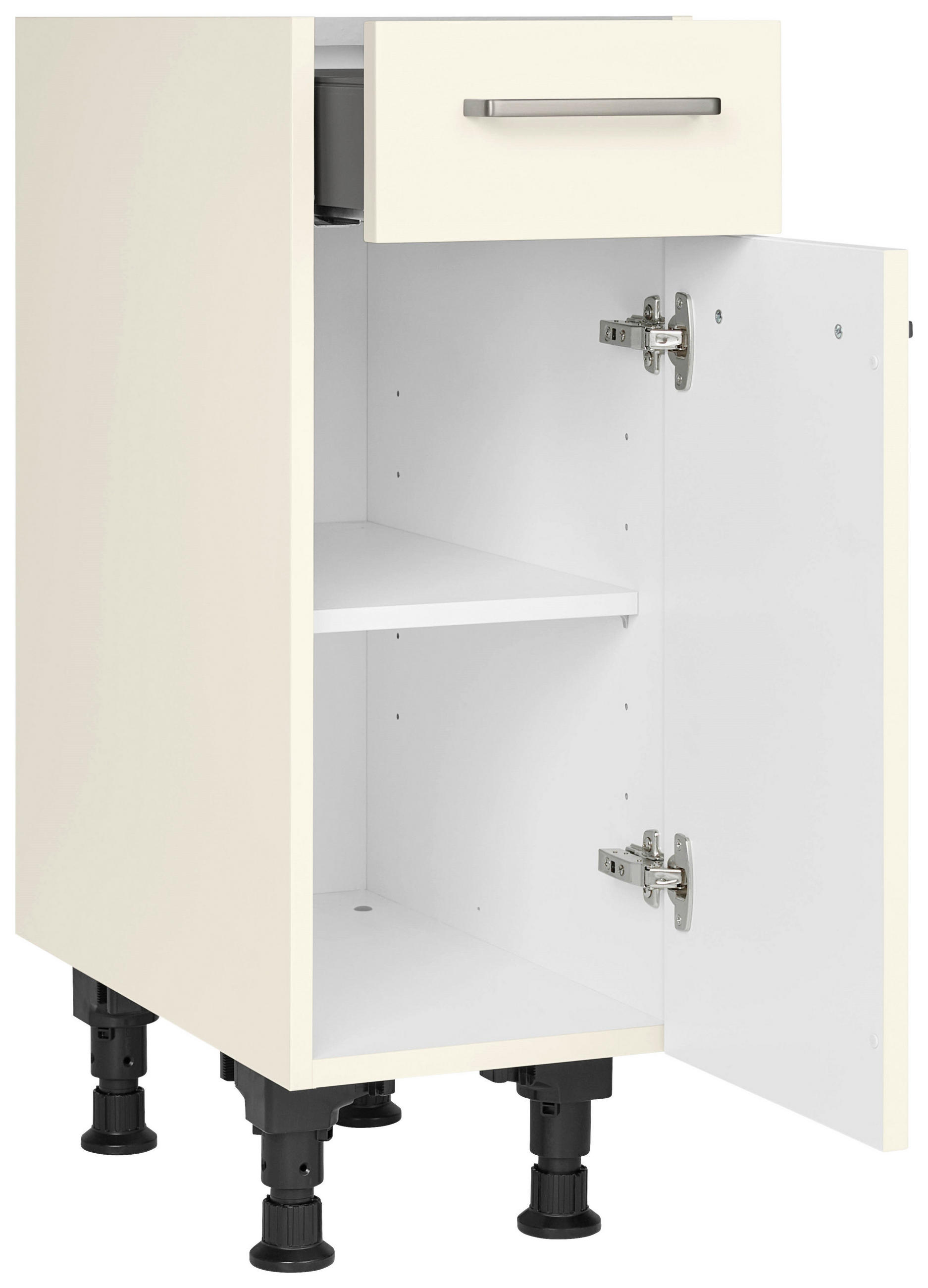 SCHUBKASTENUNTERSCHRANK 30/87/56 cm  in Magnolie  - Edelstahlfarben/Magnolie, MODERN, Holzwerkstoff/Metall (30/87/56cm) - Nobilia
