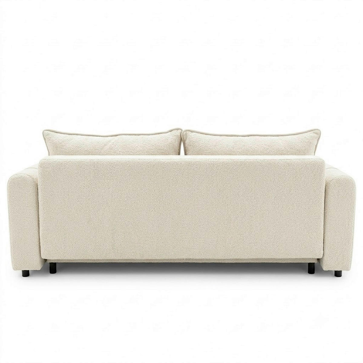 SCHLAFSOFA KIARA Bouclé Beige  inkl.  - Beige/Schwarz, Design, Kunststoff/Textil (235/100/100cm) - MID.YOU