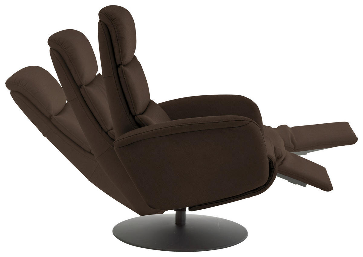 RELAXSESSEL in Leder Dunkelbraun  - Dunkelbraun/Schwarz, Design, Leder/Metall (76/108/86cm) - Dieter Knoll