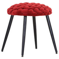 HOCKER Flachgewebe Rot, Schwarz  - Rot/Schwarz, Design, Textil/Metall (53/49/53cm) - Landscape