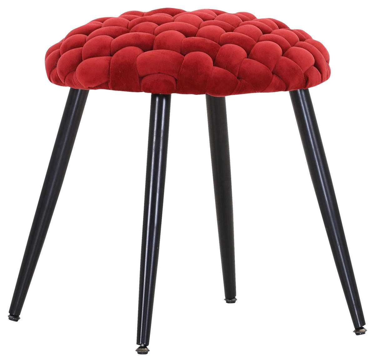 HOCKER Flachgewebe Rot, Schwarz  - Rot/Schwarz, Design, Textil/Metall (53/49/53cm) - Landscape