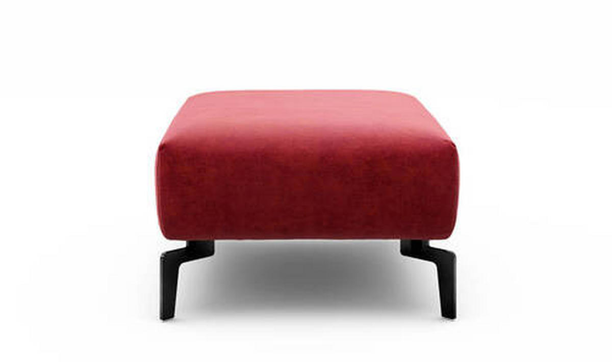 HOCKER in Textil Rot  - Rot/Schwarz, Design, Textil/Metall (90/70/46cm) - SENSOO