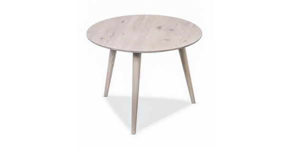 COUCHTISCH Wildeiche massiv 60/60/45 cm rund Eiche Bianco  - Eiche Bianco, Design, Holz (60/60/45cm) - Xora