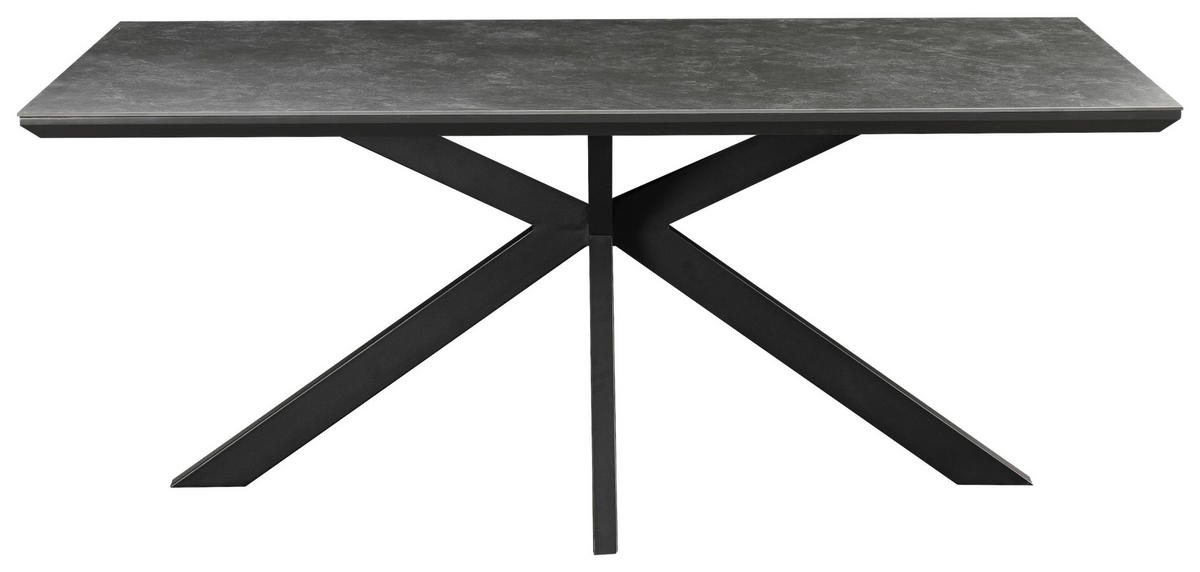 JEDILNA MIZA, črna, temno siva  - temno siva/črna, Moderno, kovina/leseni material (180/90/76cm) - MID.YOU