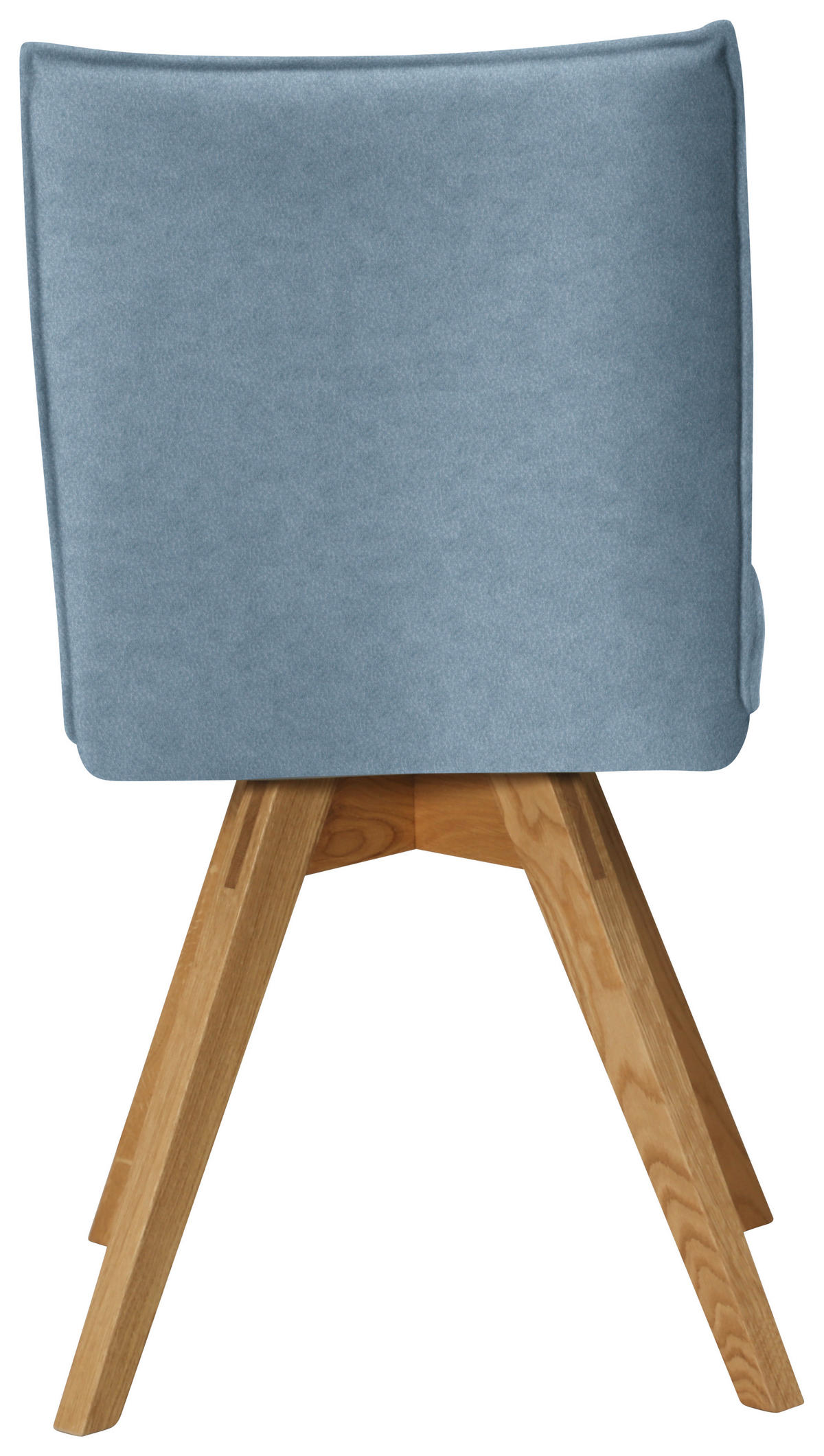 STUHL Lederlook, Mikrofaser Eichefarben, Hellblau Wildeiche massiv  - Eichefarben/Hellblau, KONVENTIONELL, Holz/Textil (60/91/61cm) - Moderano