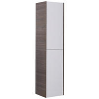 HOCHSCHRANK 35/160/35 cm  - Dunkelbraun/Weiß, KONVENTIONELL, Glas/Holzwerkstoff (35/160/35cm) - Emilio Belluti