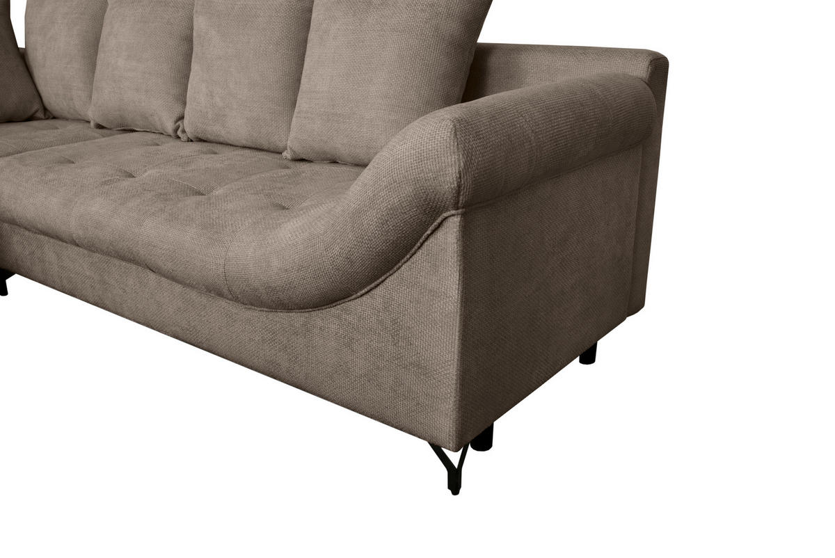 ECKSOFA Braun Struktur  - Schwarz/Braun, KONVENTIONELL, Textil/Metall (194/274cm) - Carryhome