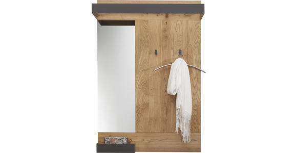 GARDEROBENPANEEL  in 90/134/35 cm  - Eichefarben/Anthrazit, Design, Glas/Holz (90/134/35cm) - Waldwelt