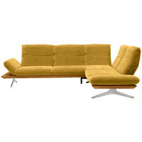 ECKSOFA Flachgewebe Currygelb  - Currygelb/Edelstahlfarben, Design, Textil/Metall (277/209cm) - Koinor