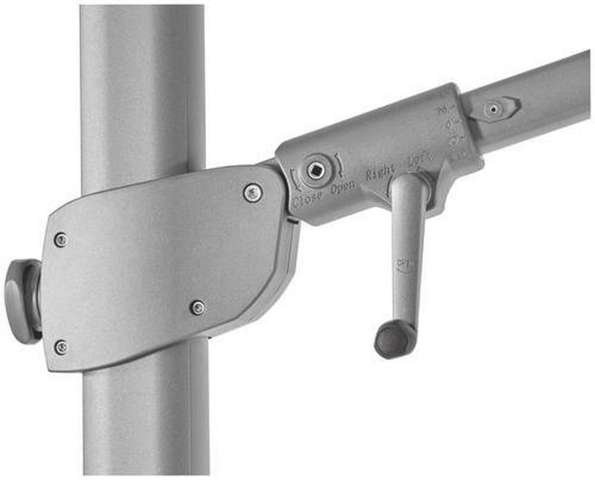 AMPELSCHIRM 300 cm  - Silberfarben/Alufarben, KONVENTIONELL, Textil/Metall (300/300cm) - Glatz