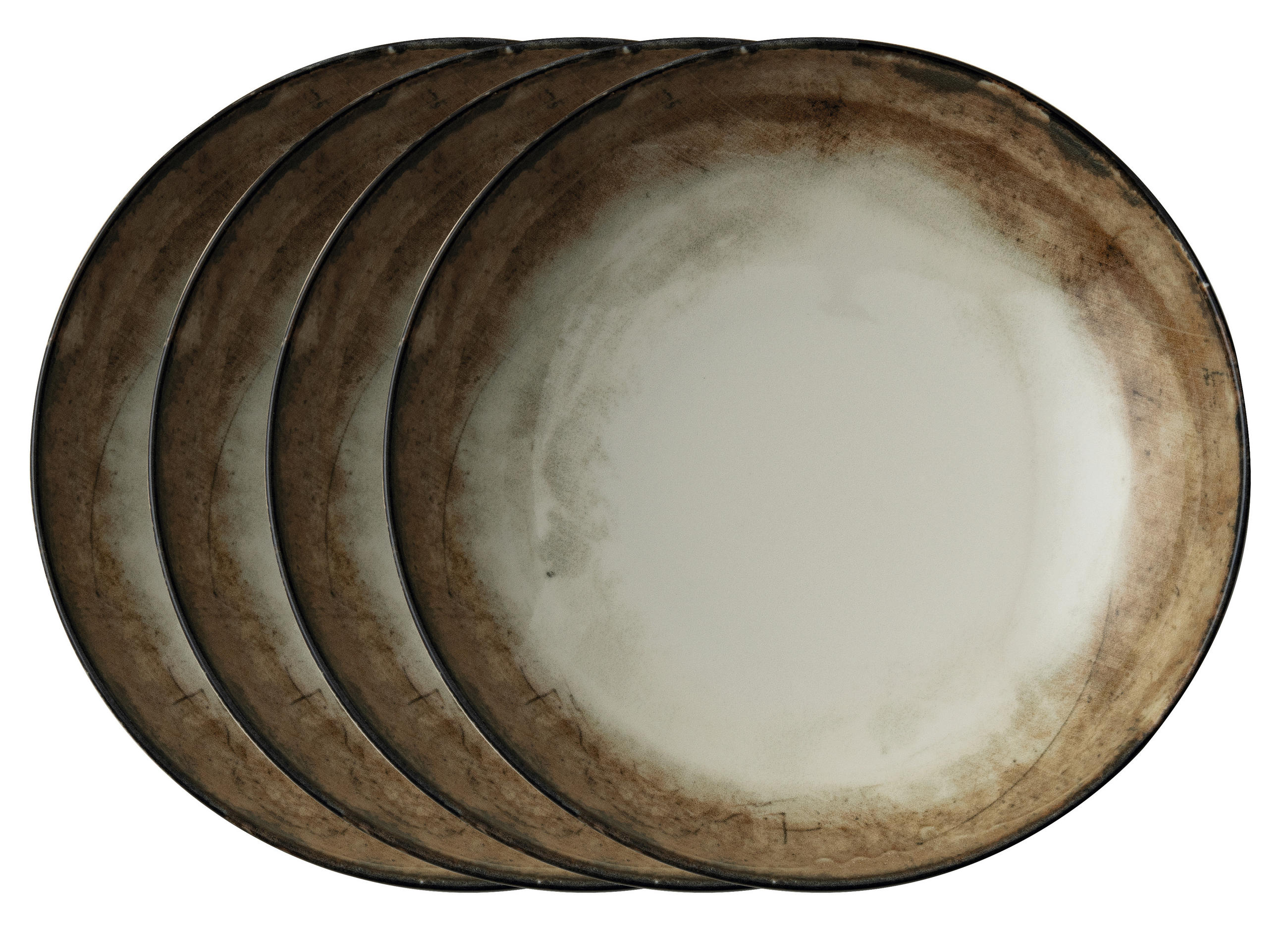 SET KROŽNIKOV ZA PICO  shade earth  keramika        32/32/10 cm  - rjava, Basics, keramika (32/32/10cm) - ARTHUR KRUPP