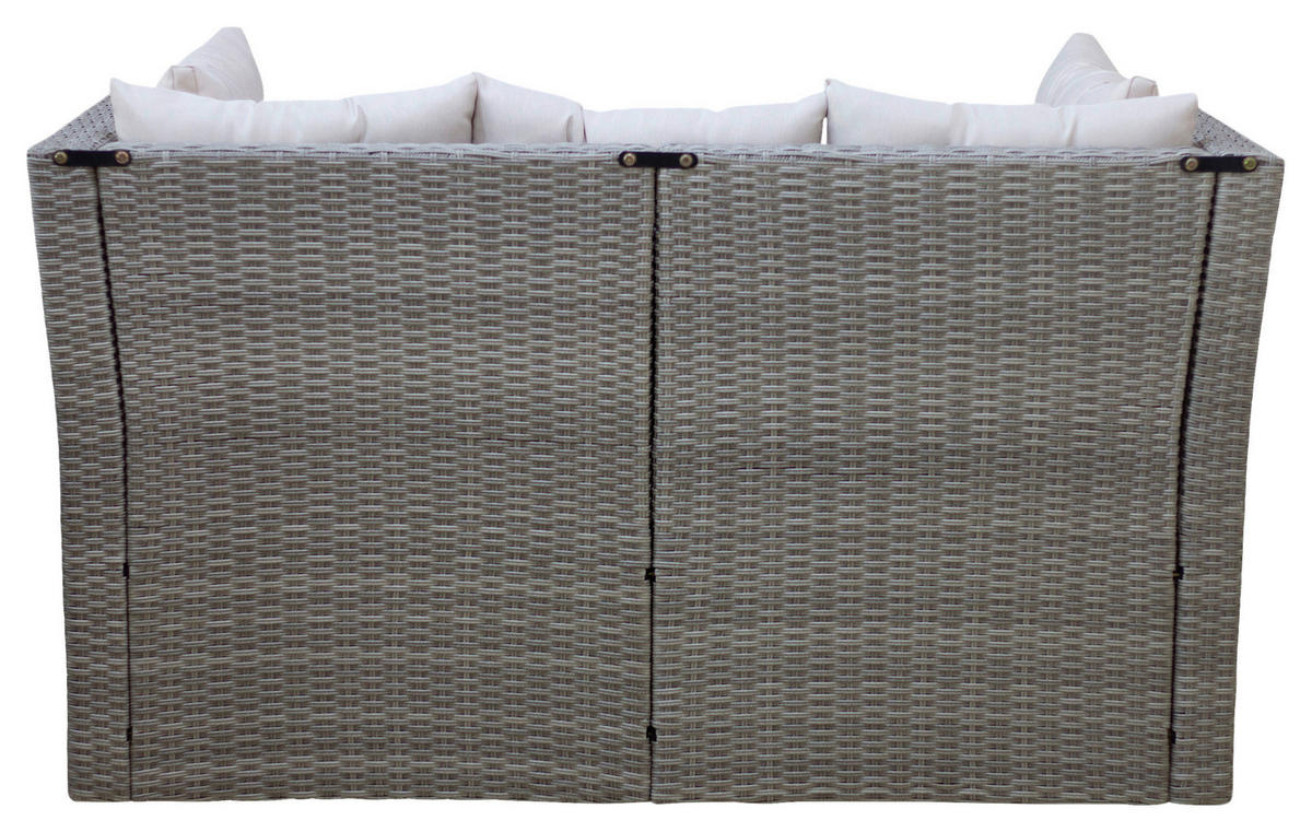 GARTENBANK 160/80/85 cm  in Grau, Beige  - Beige/Schwarz, MODERN, Kunststoff/Textil (160/80/85cm) - Ambia Garden