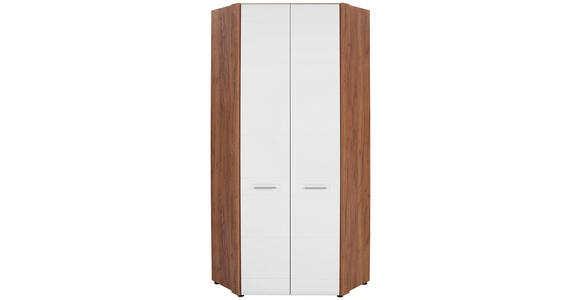 Eckschrank 87cm Avensis New, Weiß/Eiche Dekor - Eichefarben/Weiß, KONVENTIONELL, Holzwerkstoff (86,5/205,7/86,5cm) - Luca Bessoni