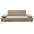 2,5-SITZER in Leder Beige  - Beige/Schwarz, Design, Leder/Metall (212/86/94cm) - Dieter Knoll