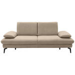 2,5-SITZER in Leder Beige  - Beige/Schwarz, Design, Leder/Metall (212/86/94cm) - Dieter Knoll