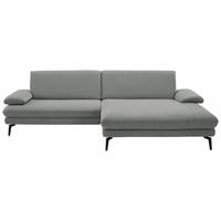 ECKSOFA Chenille, Flachgewebe Grau  - Schwarz/Grau, Design, Textil/Metall (284/180cm) - Dieter Knoll