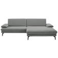 ECKSOFA  in Chenille, Flachgewebe Grau  284/180 cm  - Schwarz/Grau, Design, Textil/Metall (284/180cm) - Dieter Knoll